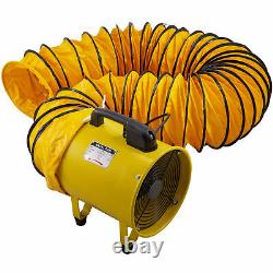 10 250mm Portable Ventilation Fan with 5m PVC Ducting Extractor Fan