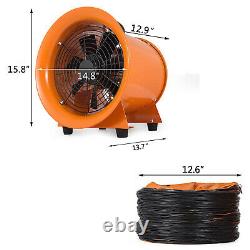 12 300mm Ventilation Blower Fan Dust Fume Extractor Fan with 10m PVC Ducting