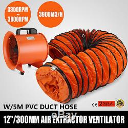 12 Duct Fume Extractor Ventilation Fan 5m Ducting Telescopic Underground Garage
