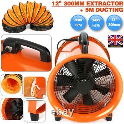 12'' Dust Fume Extractor / Ventilation Fan 300MM + 5M PVC Flexible Ducting