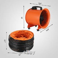 12 Dust Fume Extractor Ventilation Fan+5m PVC Ducting Flexible Laboratories
