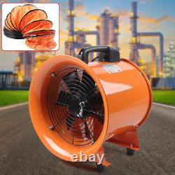 12 Inch Industrial Extractor Fan Blower Portable 5m PVC Duct Ventilator 370pa