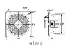 200mm Industrial Axial Plated Extractor Fan Metal Commercial Plated Ventilator