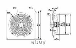 200mm Industrial Axial Plated Extractor Fan Metal Commercial Plated Ventilator