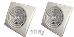2 x Envirovent SILENT-150HT Extractor Fan with Humidistat / Timer for 150mm duct