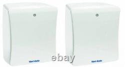 2 x Vent Axia 427477B Solo Plus P Bathroom Extractor Fans with Pullcord