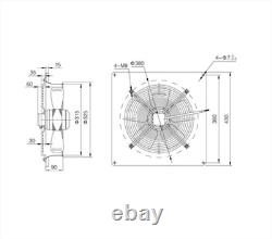 300mm Industrial Axial Plated Extractor Fan Metal Commercial Plated Ventilator