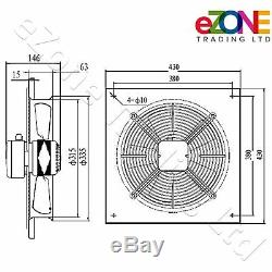300mm Industrial Ventilation Metal Fan Axial Commercial Air Extractor Quiet
