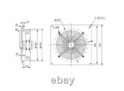 400mm Industrial Axial Plated Extractor Fan Metal Commercial Plated Ventilator