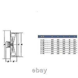 400mm Industrial Commercial, Extractor Ventilation Axial-Ventilator Wall-Fan