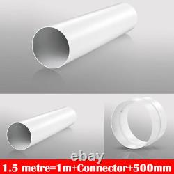 4 100mm Plastic Ducting Fitting Bathroom Kitchen Extractor fan Kit Ventilation