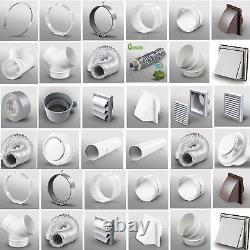 4 100mm Plastic Round Ducting Ventilation Tube Extractor Fan Vent Pipe Fittings