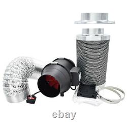4 5 6 8 Extractor Fan Carbon Filter Hydroponic Ventilation System + 5M Ducting