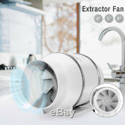 4'' 6'' 8'' Flow Inline Duct Exhaust Ventilation Vent Blower ABS Extractor Fan