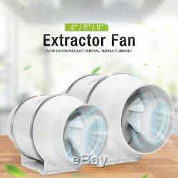 4'' 6'' 8'' Flow Inline Duct Exhaust Ventilation Vent Blower ABS Extractor Fan