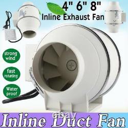 4 6 8 Flow Inline Duct Fan Hydroponic Extractor Fan Ventilation Air Blower