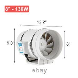 4/6/8 Inline Duct Fan Hydroponic Ventilation Extractor Vent Exhaust Air U