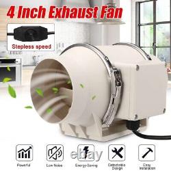 4 Inch Exhaust Fan Home Silent Inline Pipe Duct Fan Ventilation Air Extractor
