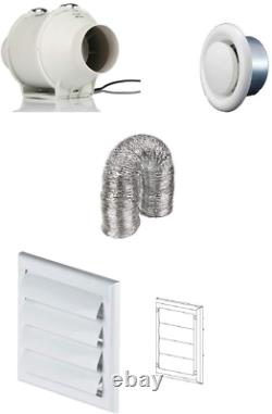4 Inline Bathroom Extractor Timer Fan Kit