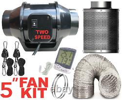 4 inch 5 inch Carbon Filter Fan Extractor Kit Aluminium Duct Hydroponics grow