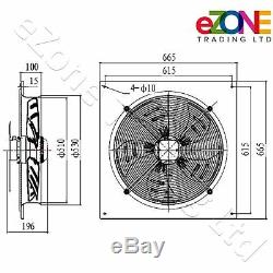500mm Industrial Ventilation Metal Fan Axial Commercial Air Extractor Exhaust