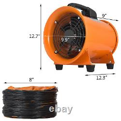 8'' 200mm Ventilation Fan + 5m PVC Ducting Industrial Dust Fume Extractor Fan