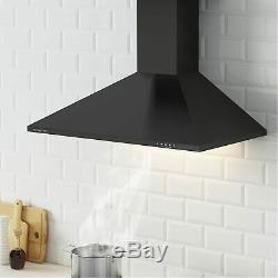 90cm Black Cooker Hood Stainless Steel Kitchen Chimney Extractor Fan Ventilation
