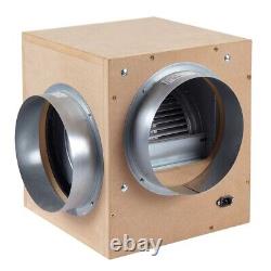 Acoustic Box Fan 10 Inch 2500 m3 Inline Extractor out/in Ventilation Hydroponics