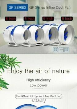 Air Extractor Inline Duct Fan Households Ventilation High Efficiency Ventilators