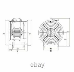 Airtech Portable Industrial Ventilator Axial Blower Workshop Extractor Fan 12