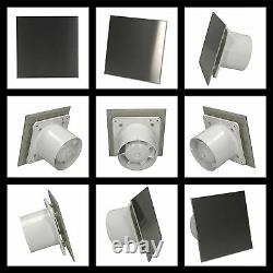 Bathroom Kitchen Wall Ventilation Fan Air Extractor with Stainless Steel Panel