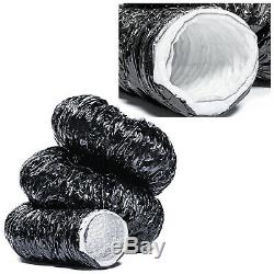 Black Acoustic Insulated Sound Dampening Ducting Flexible Tubing Air Ventilation