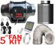 Carbon Filter Fan Kit Extractor 125mm Inline 5 Grow Tent Set Hydroponics