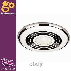 Ceiling Extractor Fan Chrome With LED Light Ventilation For Large Bathrooms HIB