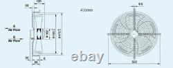 Commercial Axial Extractor Ventilation Condenser Sucker Fan 450mm Industrial Use
