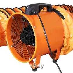 Dust Extractor Ventilation Fan 250mm Portable 12m Duct Hose Workshop Fume Air