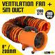 Dust Fume Extractor 8'' 200mm Ventilation Fan Industrial Blower + 5m Pvc Ducting