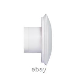 Extractor Fan For Bathroom Kitchen Ventilation Airflow 100mm Glossy White iCON15