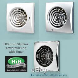 HIB Hush Wall Mounted Bathroom Shower Ceiling Ventilation Extractor Fan Timer