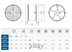 Heavy Duty Inline Extractor Fan Industrial / Commercial Metal Duct Ventilator