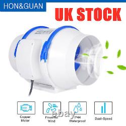 Hon&Guan 4-8 Inline Duct Fan Air Extractor Bathroom Kitchen Ventilation System