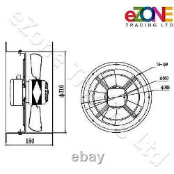Industrial Cased Extractor Fan 12 Duct Commercial Ventilation +Speed Controller