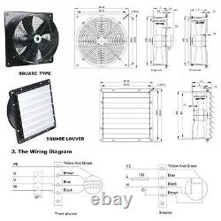 Industrial Commercial Extractor Ventilation Axial Exhaust Blower Flow Plate Fan