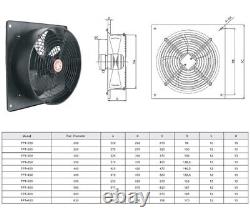 Industrial Ventilation Extractor Axial Exhaust Commercial Air Blower Fans 47cm