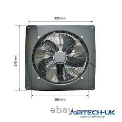 Industrial Ventilation Extractor Metal Axial Exhaust Plate Fan2 POLE 250MM