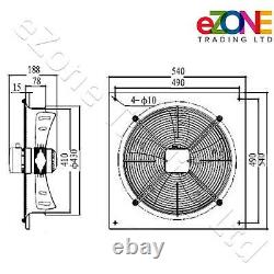 Industrial Wall Mounted Extractor Fan 16 Commercial Ventilation +Speed Control