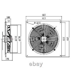 Industrial Wall Mounted Extractor Fan 20 Commercial Ventilation +Speed Control