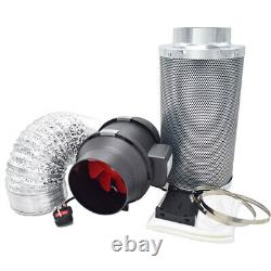 Inline Ducting Carbon Filter Extractor Fan Set Hydroponic Grow Tent Ventilation