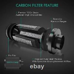 Mars Hydro 4'' 6'' Carbon Filter Inline Fan Kits extractor Grow Tent Hydroponic