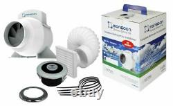 Monsoon Umdtkled 4 Inline Bathroom Shower Extractor Fan Timer Kit Led Light